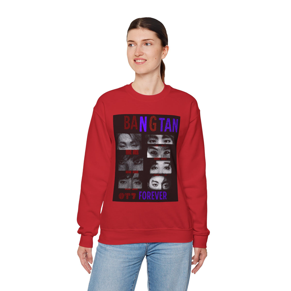 Bangtan Eyes Graphic Sweatshirt — K-Pop Fan Crewneck ("BANGTAN 07 FOREVER")