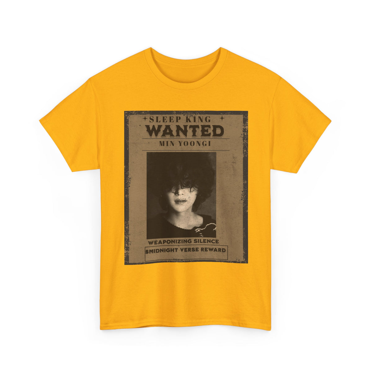 Suga Wanted Poster T-Shirt — "Sleep King Wanted" Vintage Horror Graphic Tee