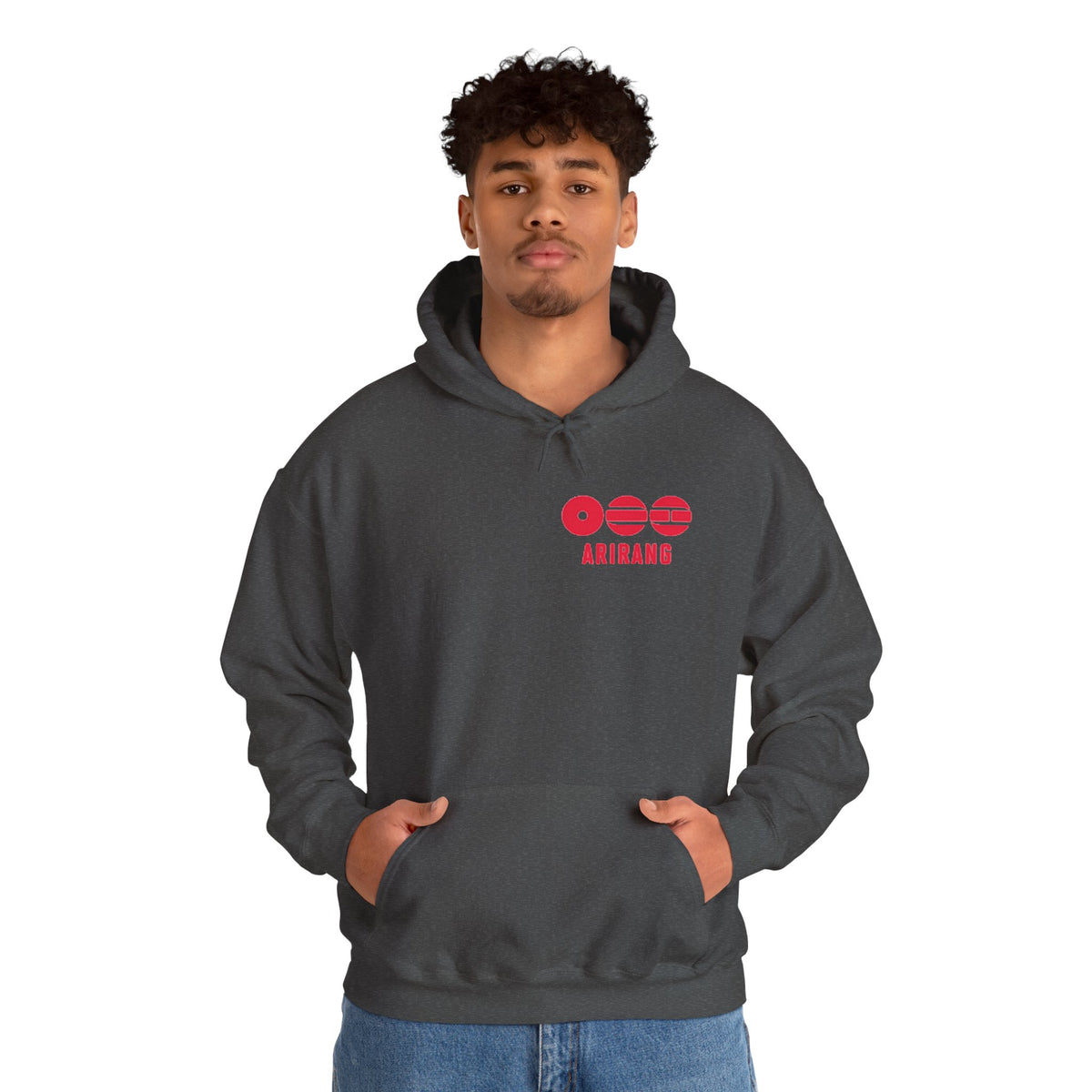 Arirang Logo Hoodie — Minimal BTS Inspired White Pullover