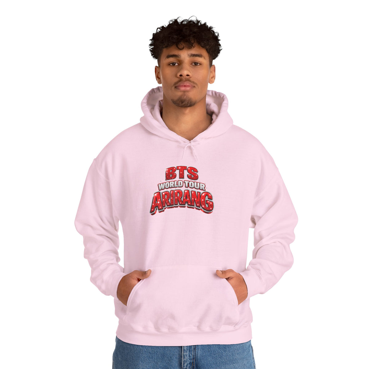 BTS Hoodie — "World Tour ARMY" Retro Red Graphic Pullover