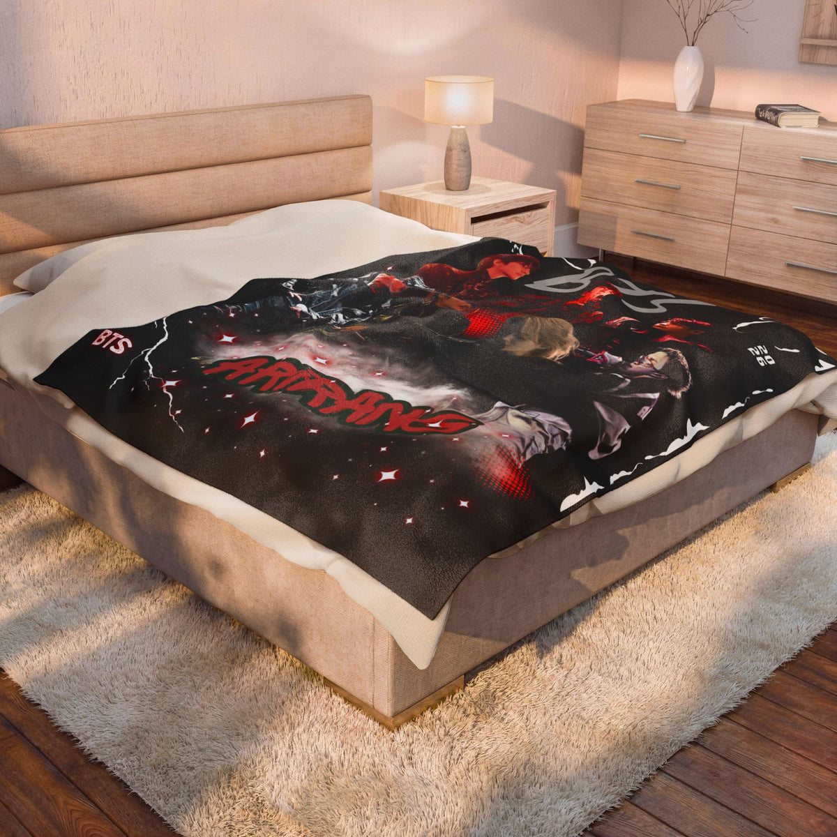 Velveteen Plush Blanket — BTS 'Arirang' Concert Collage Throw