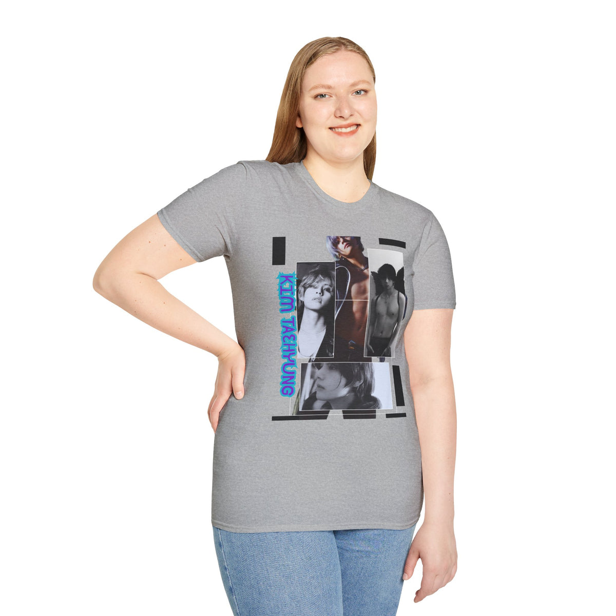 V Photo Collage Tee — Retro K-Pop Inspired Graphic T-Shirt