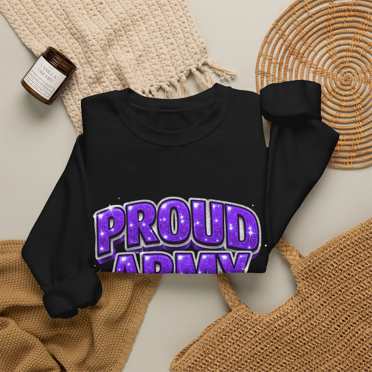 Proud Army Crewneck Sweatshirt — Support Pullover