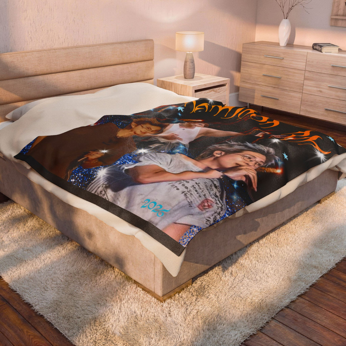 RM Concert Velveteen Plush Blanket — Fan Photo Collage Design