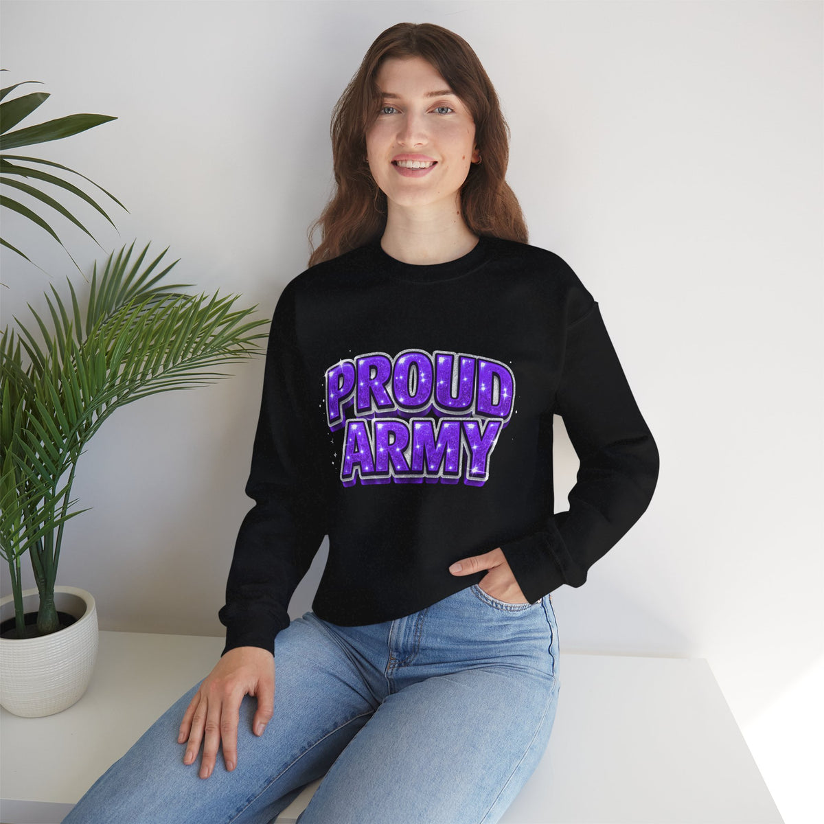 Proud Army Crewneck Sweatshirt — Support Pullover