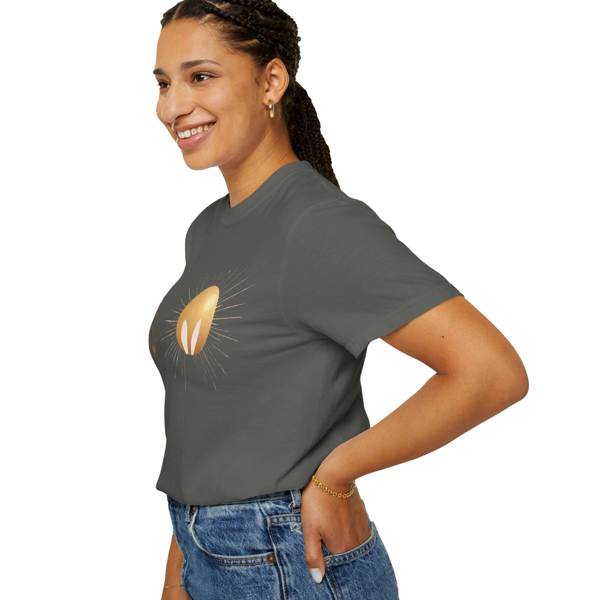 JK Born Golden Tee — Minimal Sun Badge Graphic T-Shirt