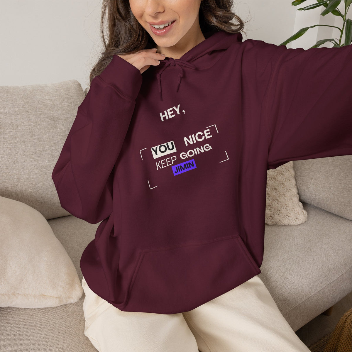 Hey, You Nice — Motivational Graphic Hoodie