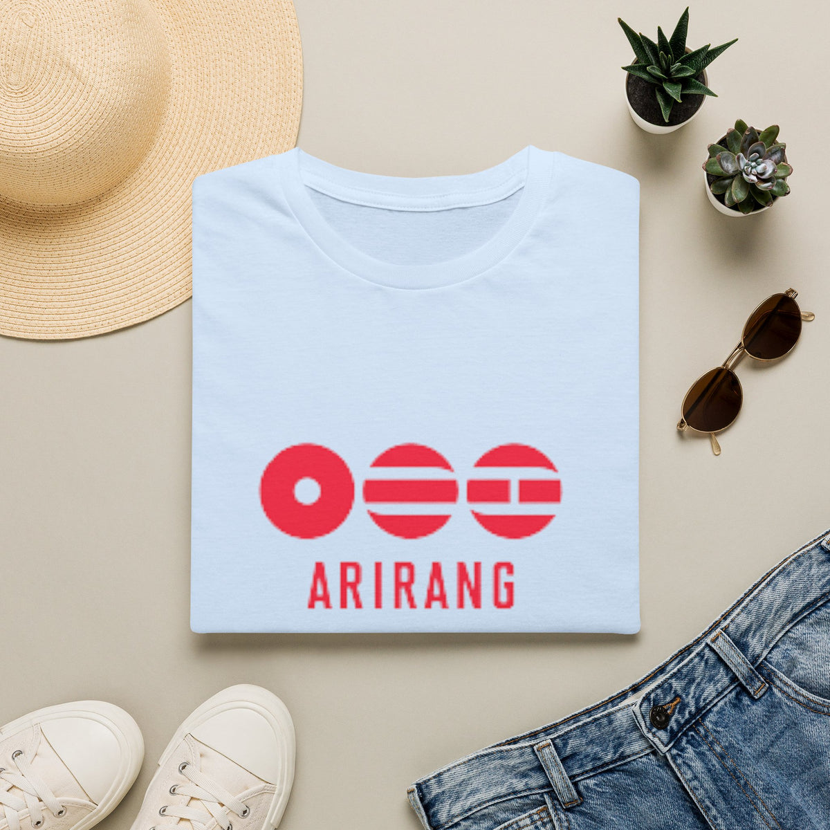 Arirang BTS T-Shirt — Retro Red Logo Tee