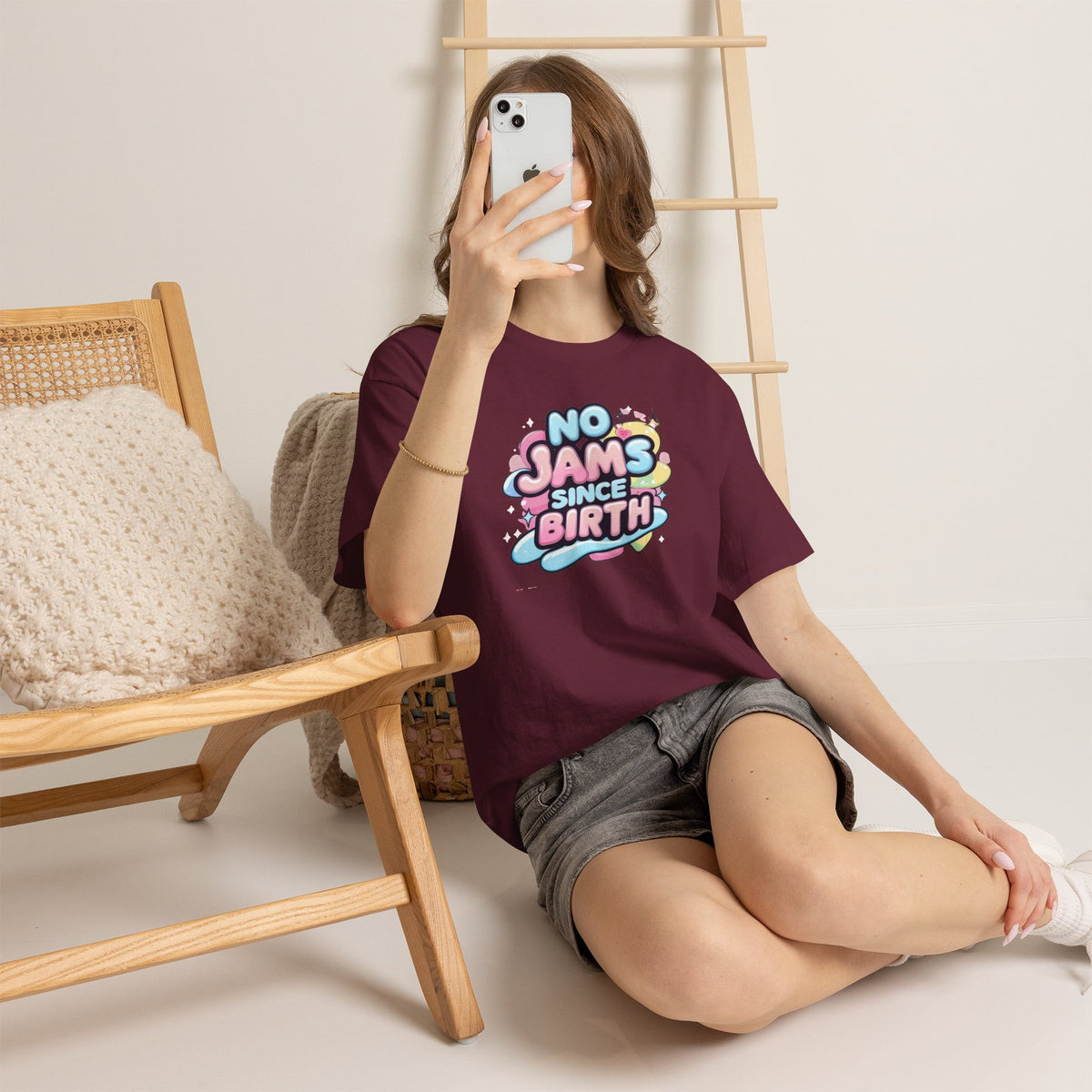 No Jams Since Birth T-Shirt — Cute Pastel Graphic Tee