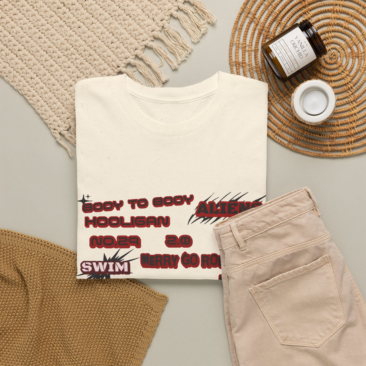 BTS ARIRANG Graphic Tee — Distorted Red Text Band Shirt