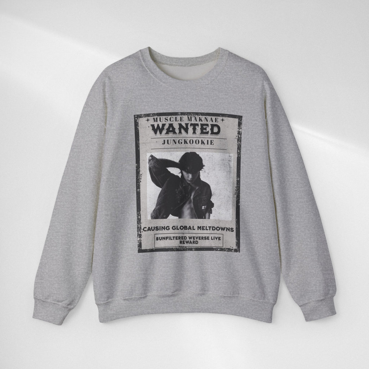Wanted Poster Crewneck Sweatshirt — Vintage 'Wanted' Graphic Pullover