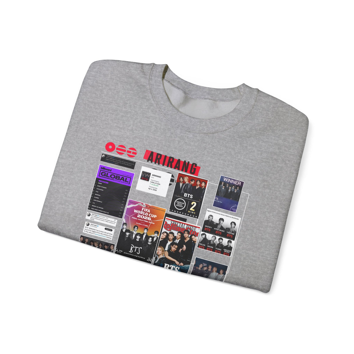 BTS Collage Graphic Crewneck Sweatshirt — Music Poster Design