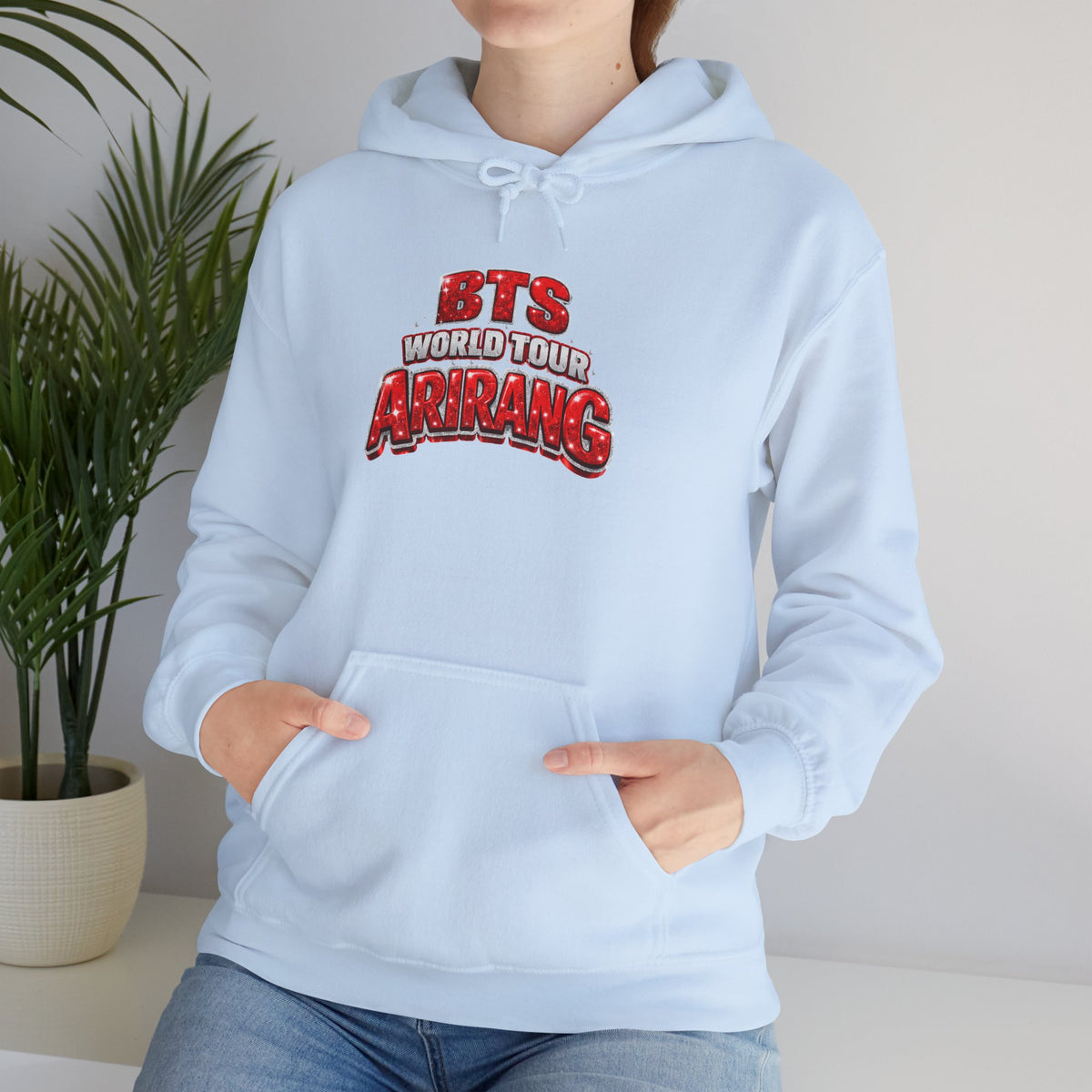 BTS Hoodie — "World Tour ARMY" Retro Red Graphic Pullover