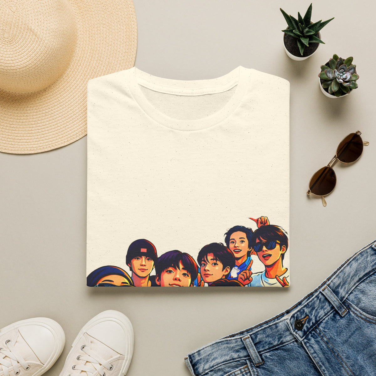 BTS K-Pop Group Photo T-Shirt — Colorful Band Portrait Tee
