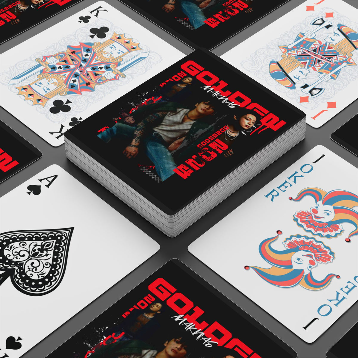 Golden Maknae Poker Playing Cards — Jungkook Inspired Card Deck