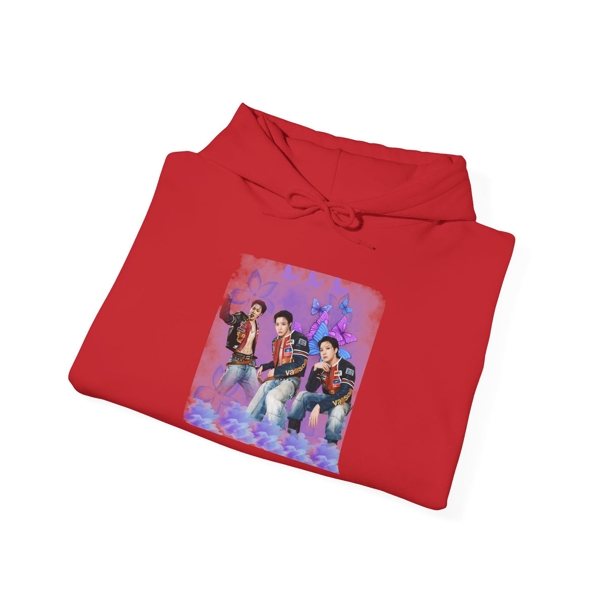 JHOPE Photo Hoodie — Purple Watercolor Floral Crew Sweatshirt