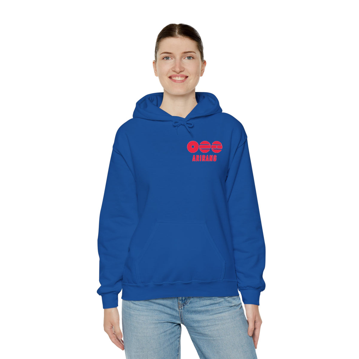 Arirang Logo Hoodie — Minimal BTS Inspired White Pullover