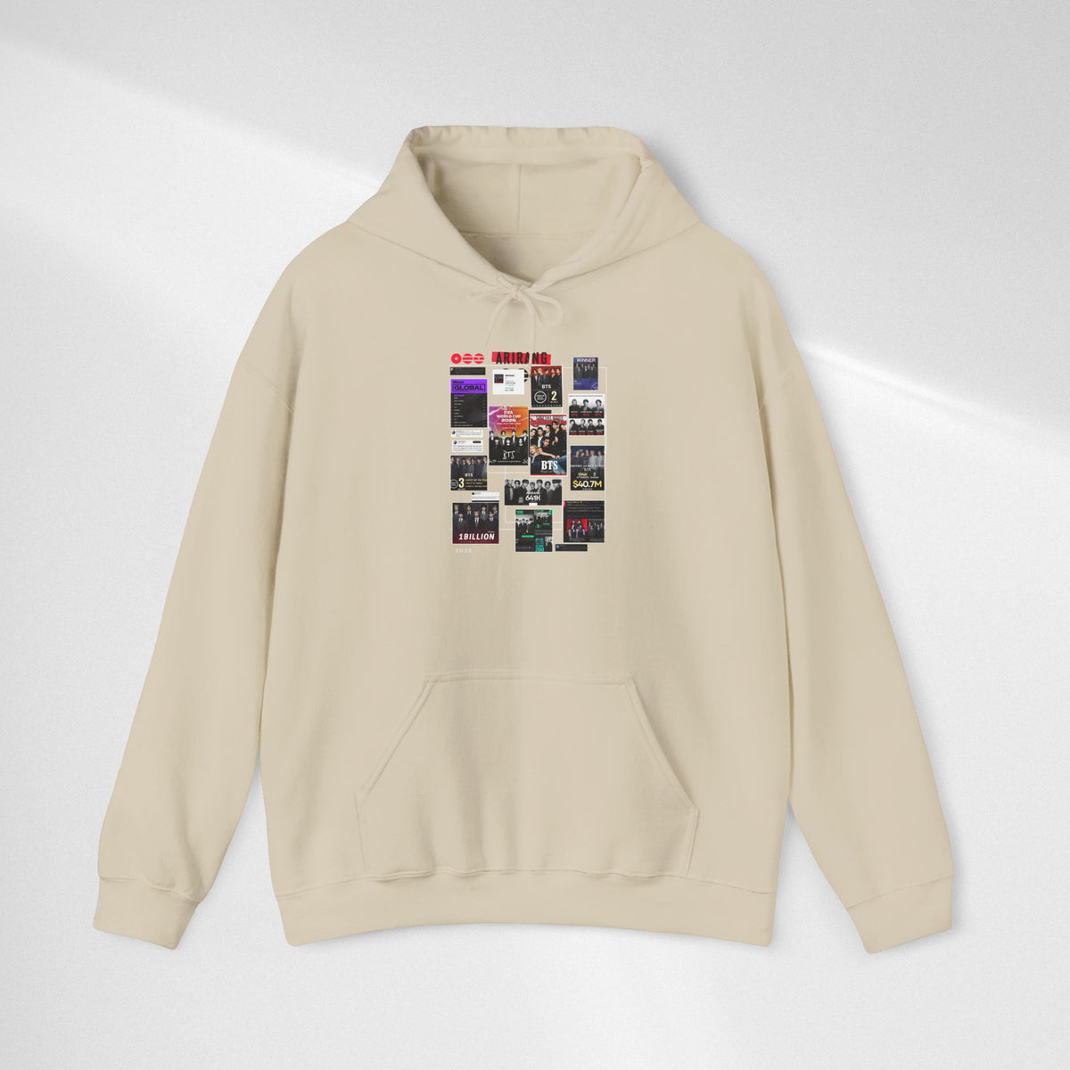 BTS Collage Hoodie — Retro Music Posters Graphic Sweatshirt