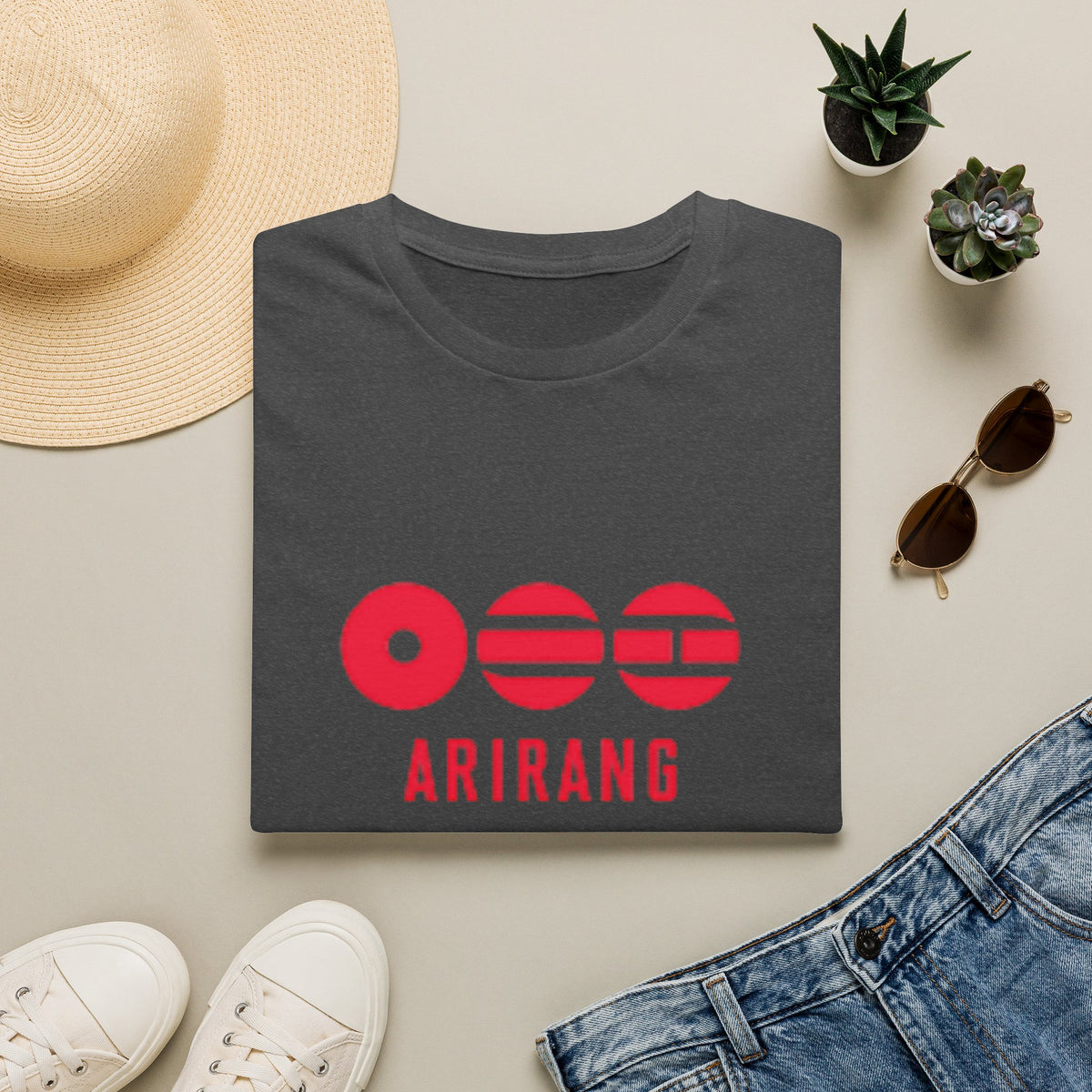 Arirang BTS T-Shirt — Retro Red Logo Tee