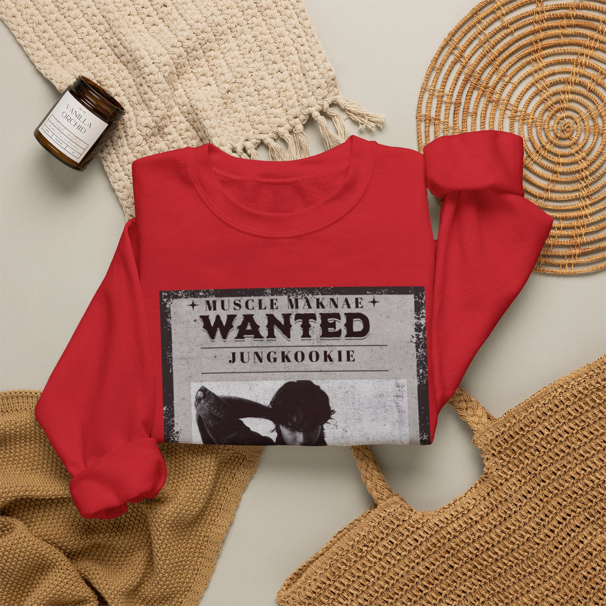 Wanted Poster Crewneck Sweatshirt — Vintage 'Wanted' Graphic Pullover