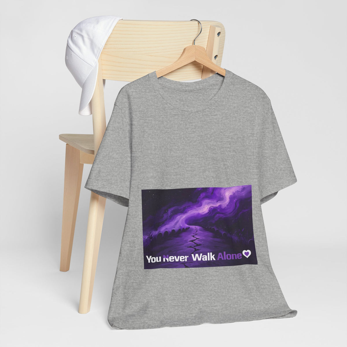 You Never Walk Alone Tee — Purple Nebula Graphic T-Shirt