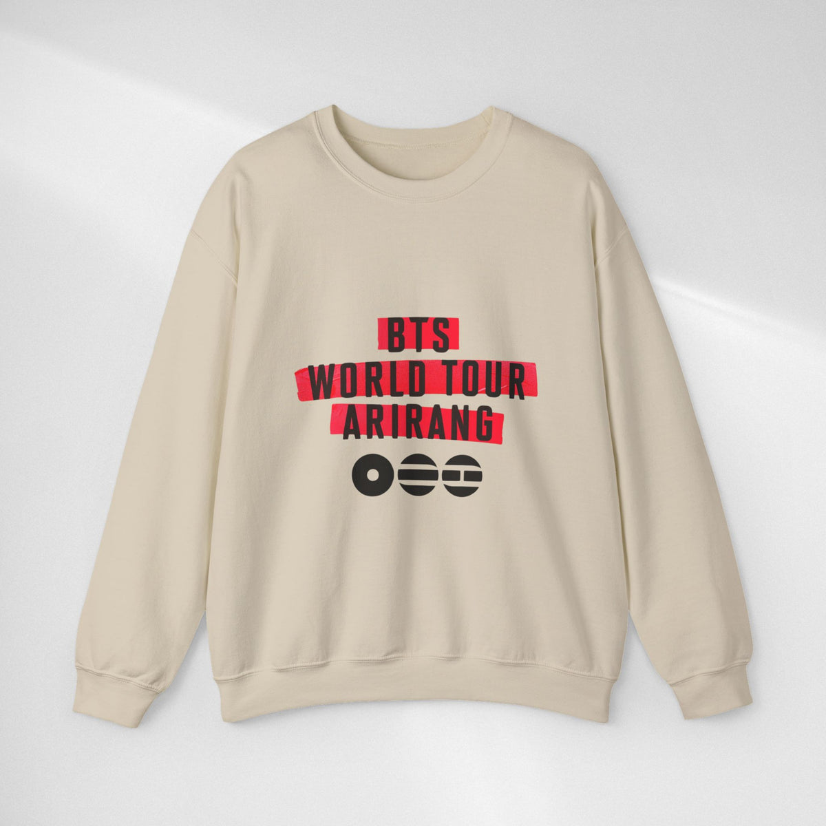 BTS ARMY Crewneck Sweatshirt — “BTS World Tour Arirang” Front & “Army Forever Bangtan Forever” Back