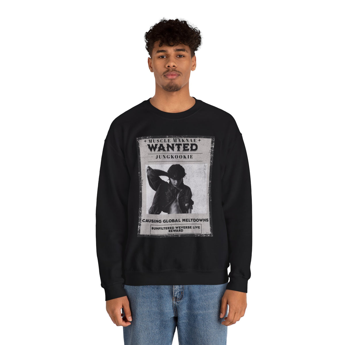 Wanted Poster Crewneck Sweatshirt — Vintage 'Wanted' Graphic Pullover