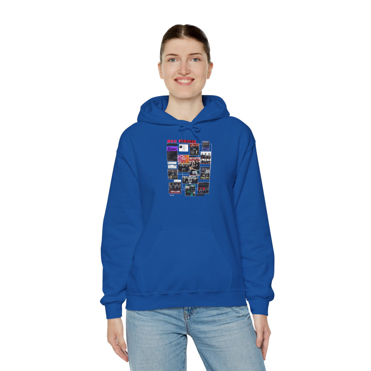 BTS Collage Hoodie — Retro Music Posters Graphic Sweatshirt
