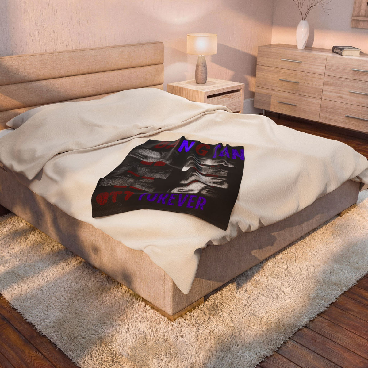 Bangtan Forever Velveteen Plush Blanket — BTS Eyes Collage Throw