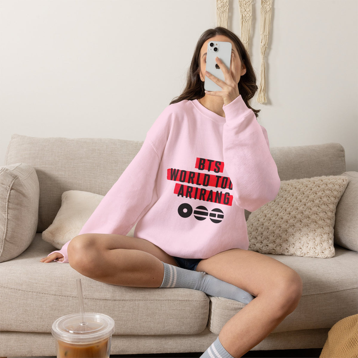 BTS ARMY Crewneck Sweatshirt — “BTS World Tour Arirang” Front & “Army Forever Bangtan Forever” Back