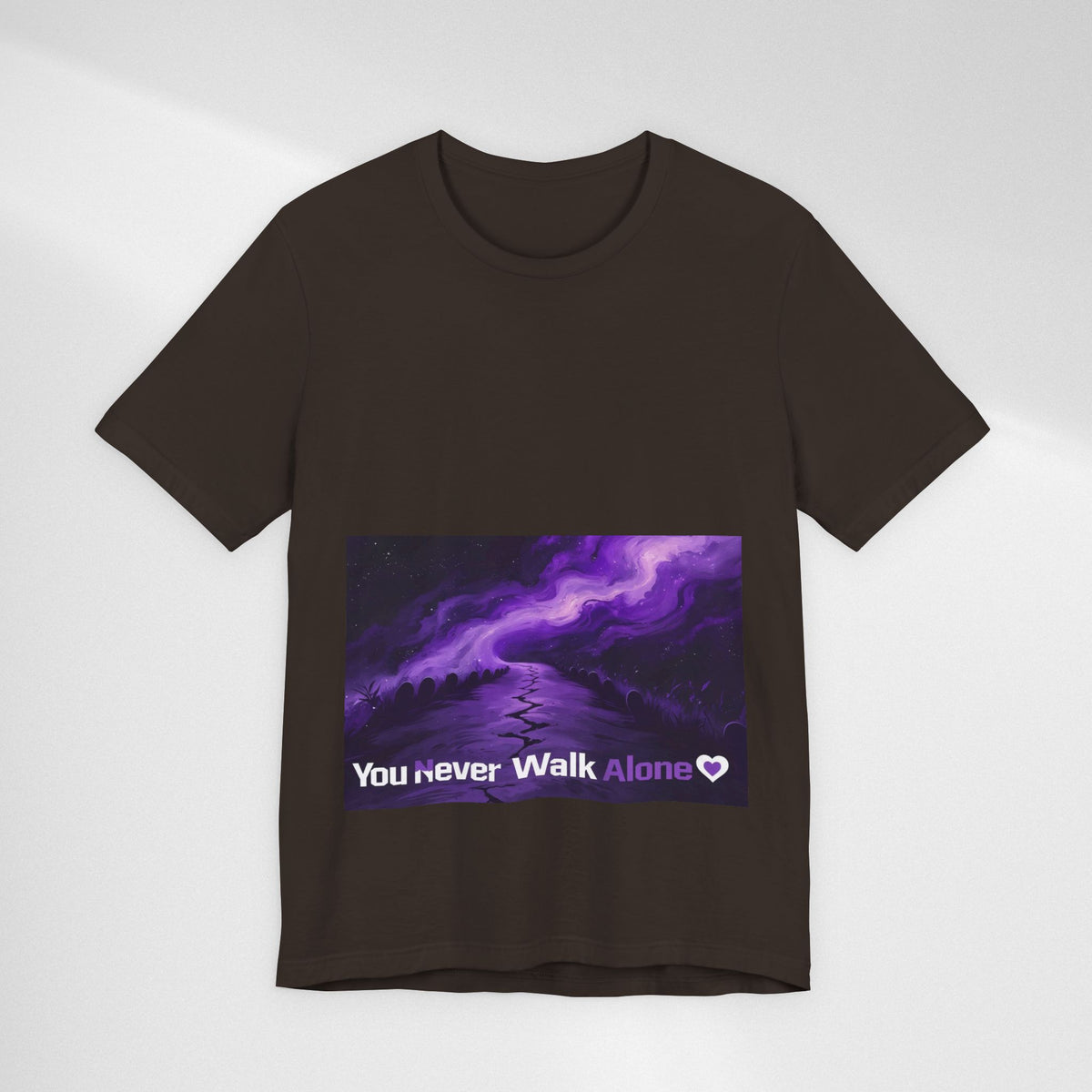 You Never Walk Alone Tee — Purple Nebula Graphic T-Shirt