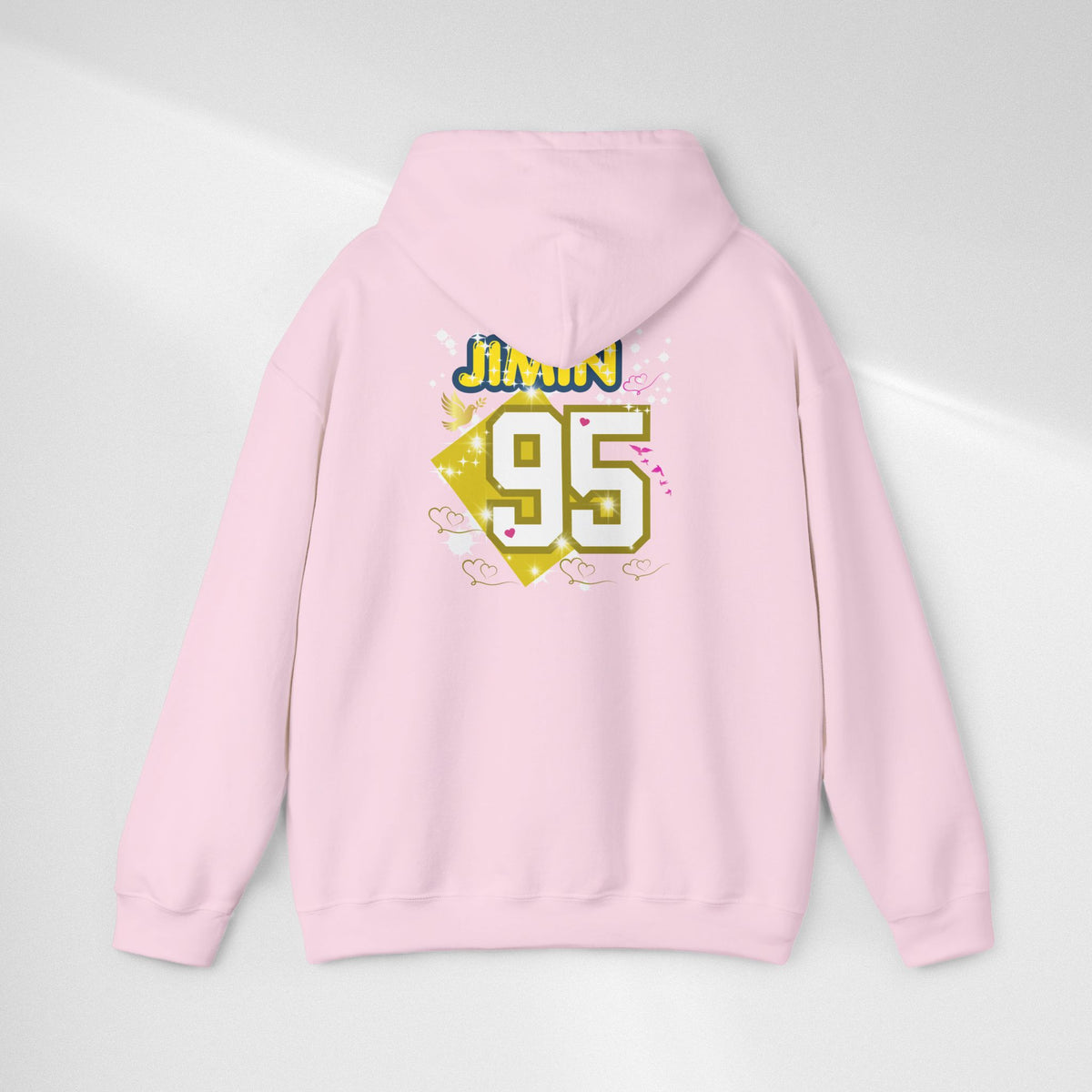 Jimin 95 Hoodie — K-Pop Fan Pullover with Photo Collage Front & Graphic Back