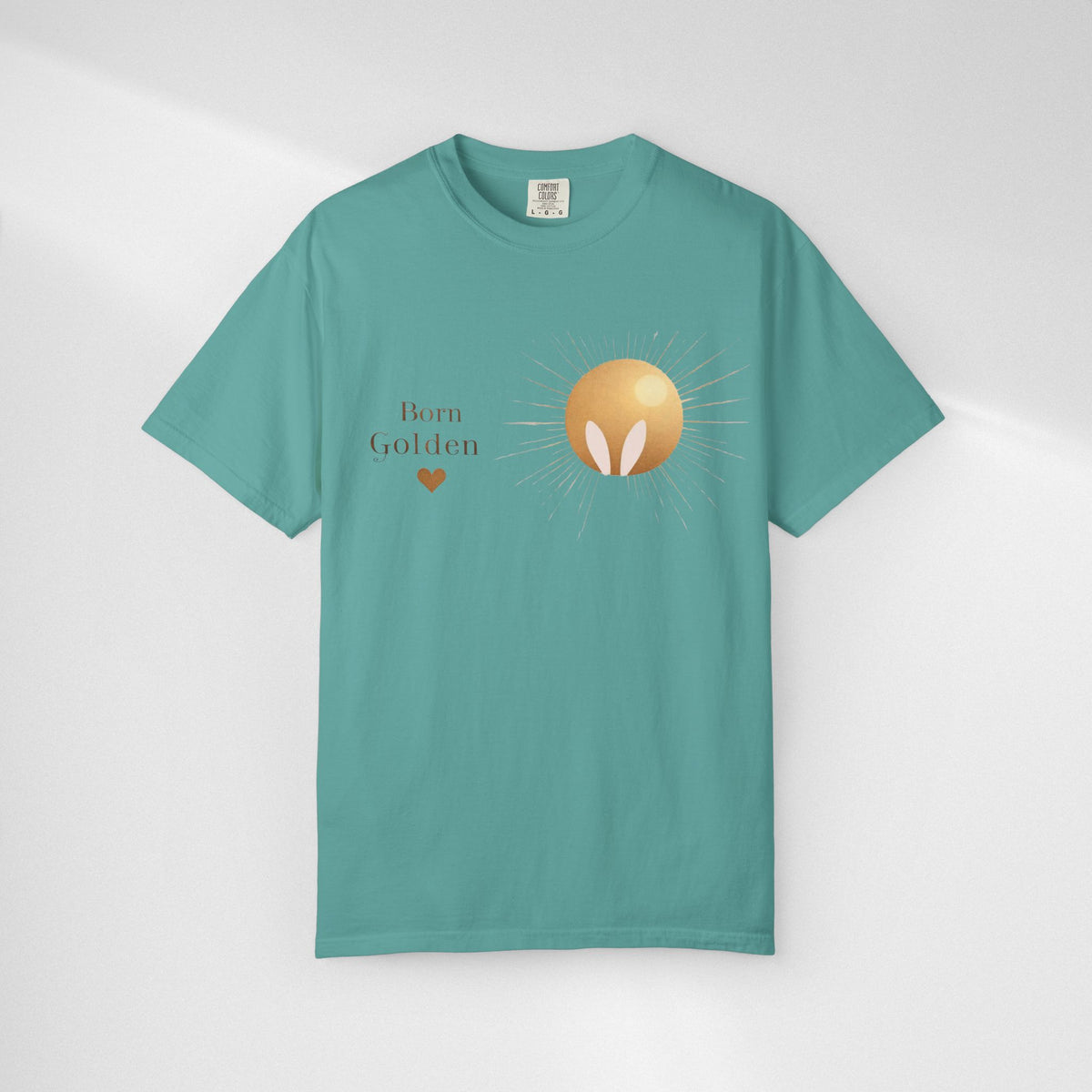 JK Born Golden Tee — Minimal Sun Badge Graphic T-Shirt