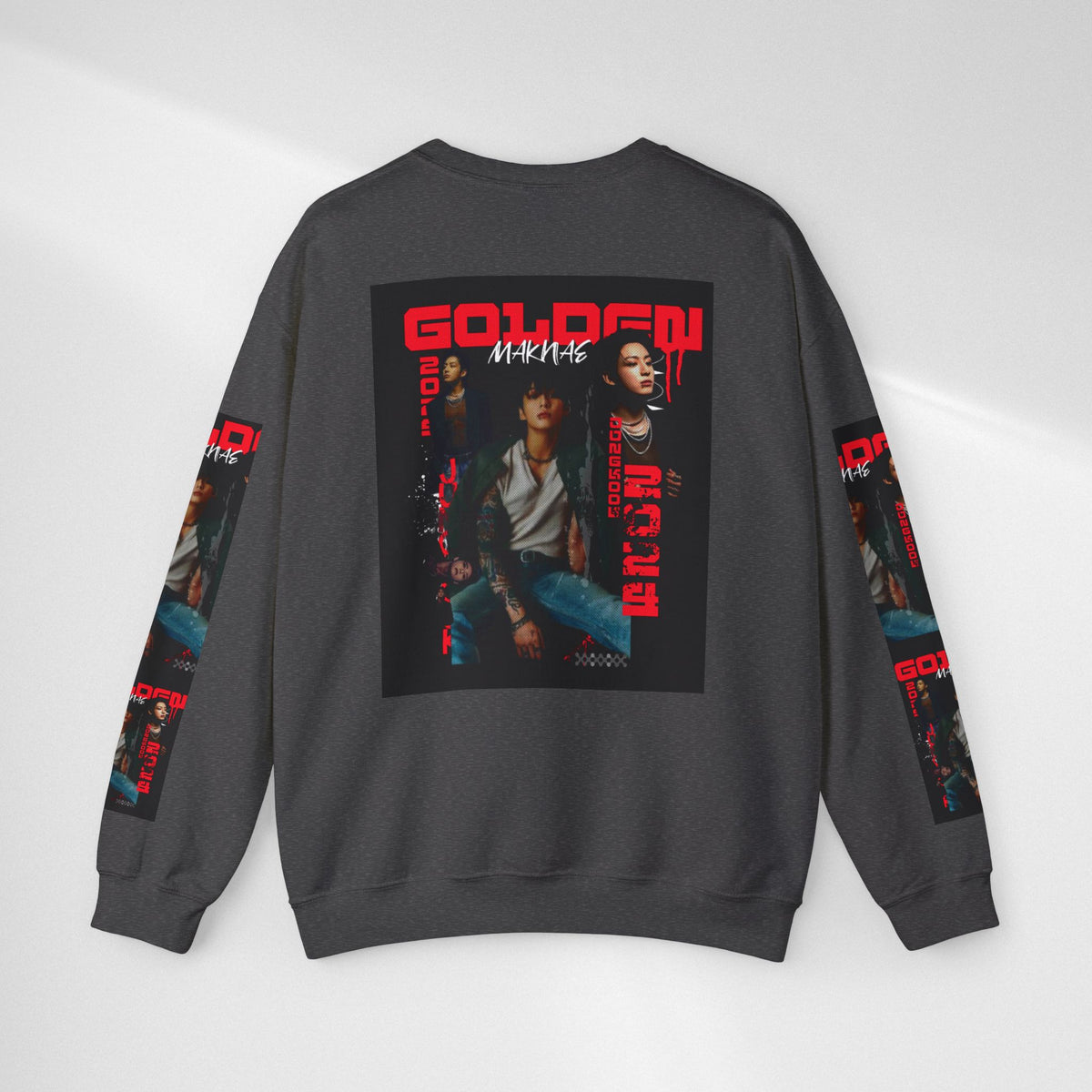 Jungkook Graphic Crewneck Sweatshirt — "GOLDEN"  Inspired Photo Print