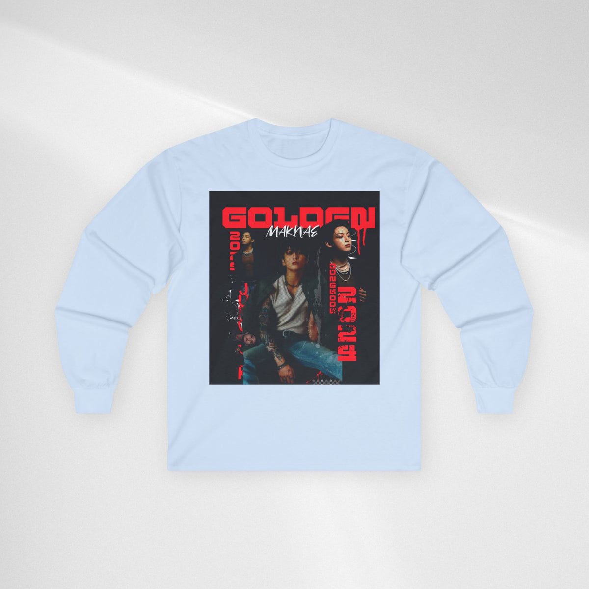 JK Golden Era Long Sleeve Tee — Retro Duo Portrait Graphic