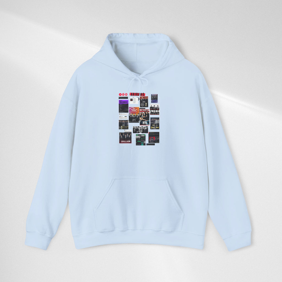 BTS Collage Hoodie — Retro Music Posters Graphic Sweatshirt