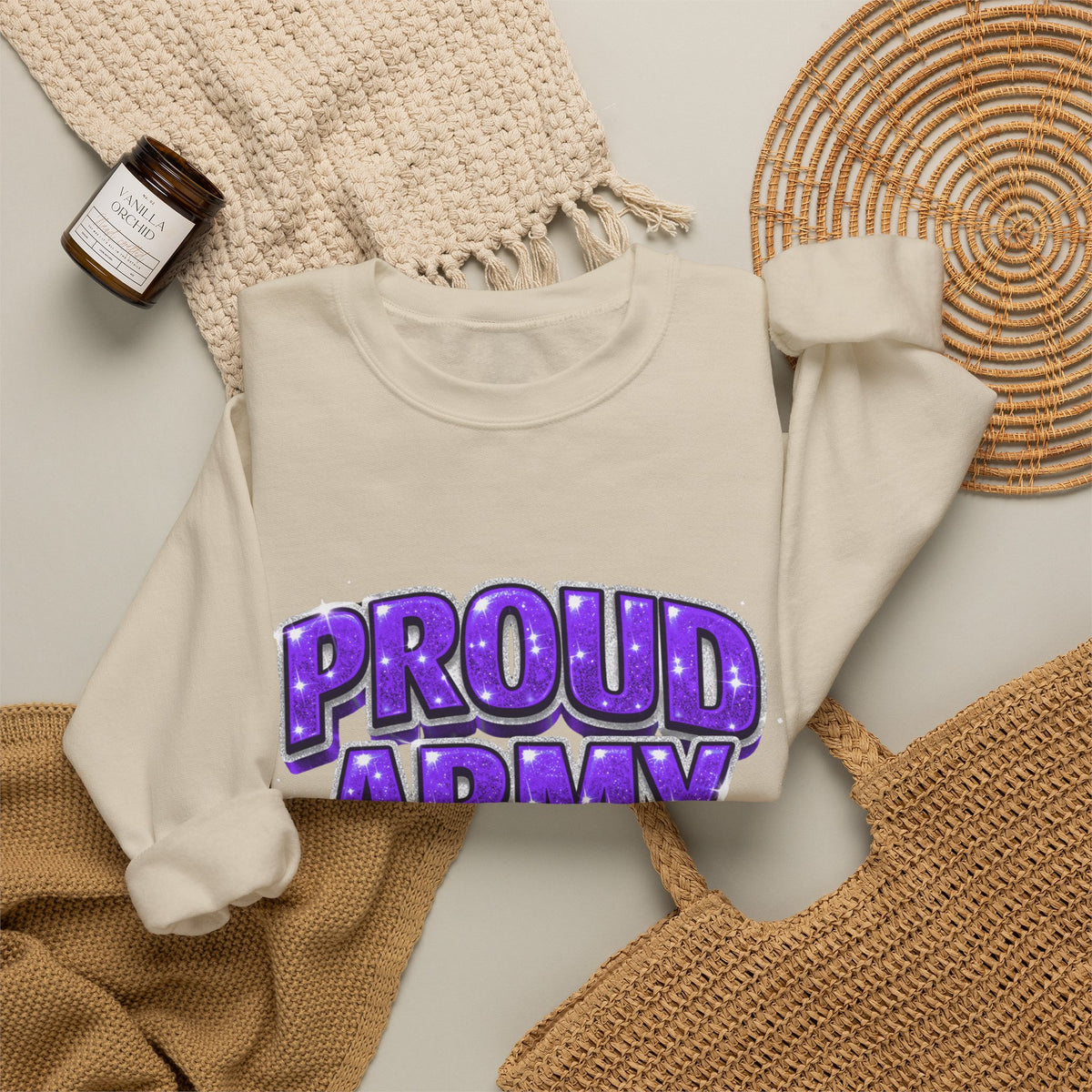 Proud Army Crewneck Sweatshirt — Support Pullover