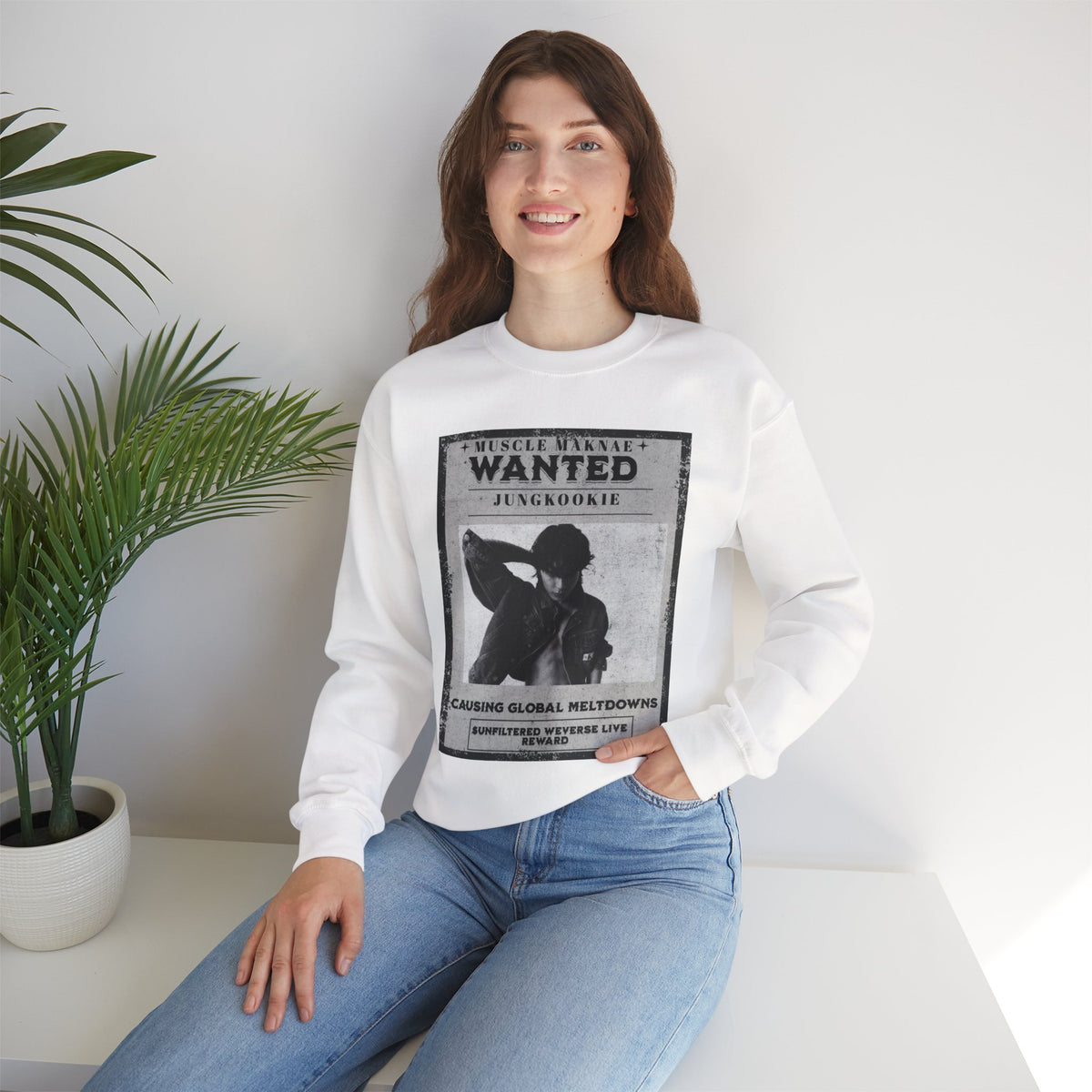 Wanted Poster Crewneck Sweatshirt — Vintage 'Wanted' Graphic Pullover