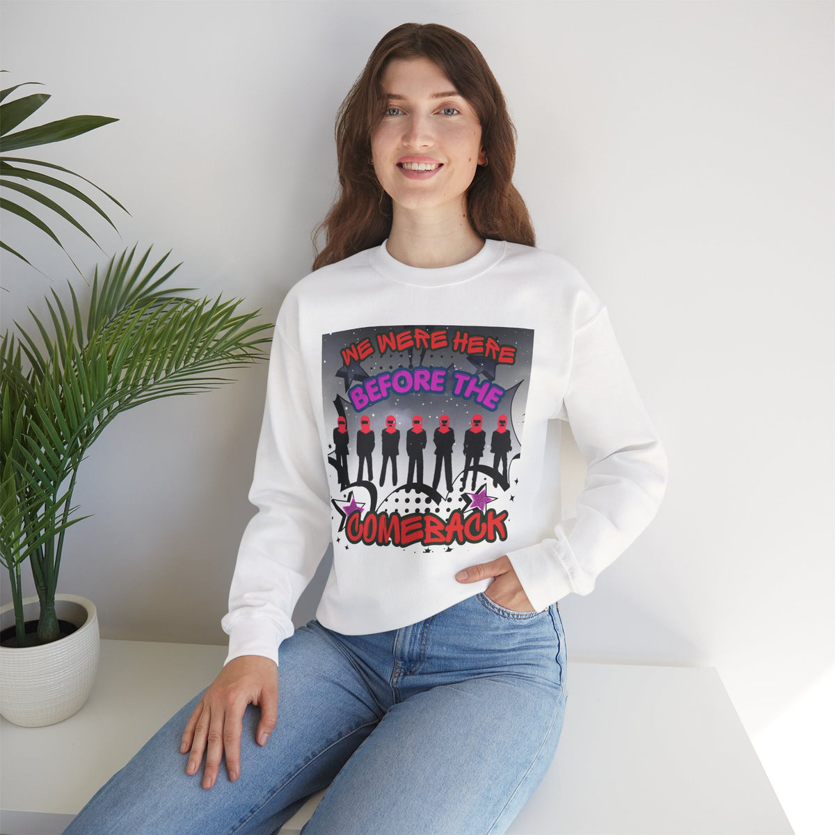 Crewneck Sweatshirt — BTS  the Comeback” Retro Pop Graphic