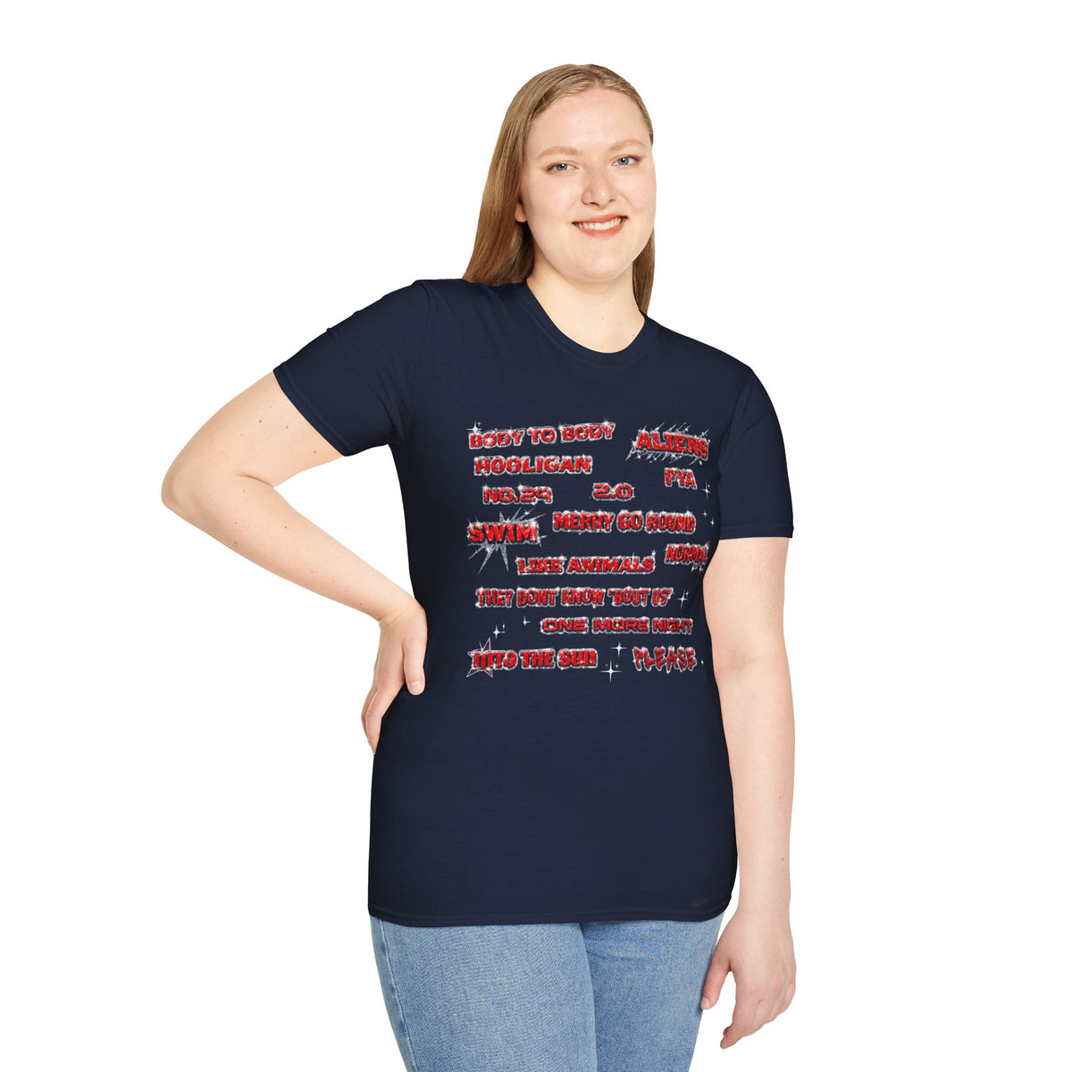 BTS Band Tee — Red  Text Graphic T‑Shirt