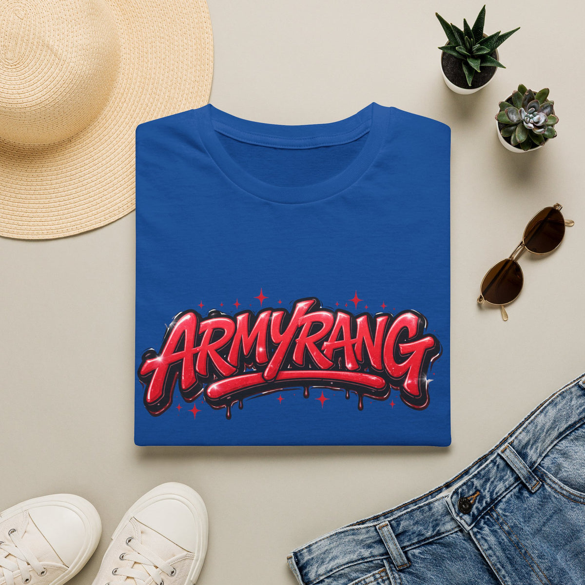 ArmyRang Graphic T-Shirt — Red Graffiti Streetwear Tee