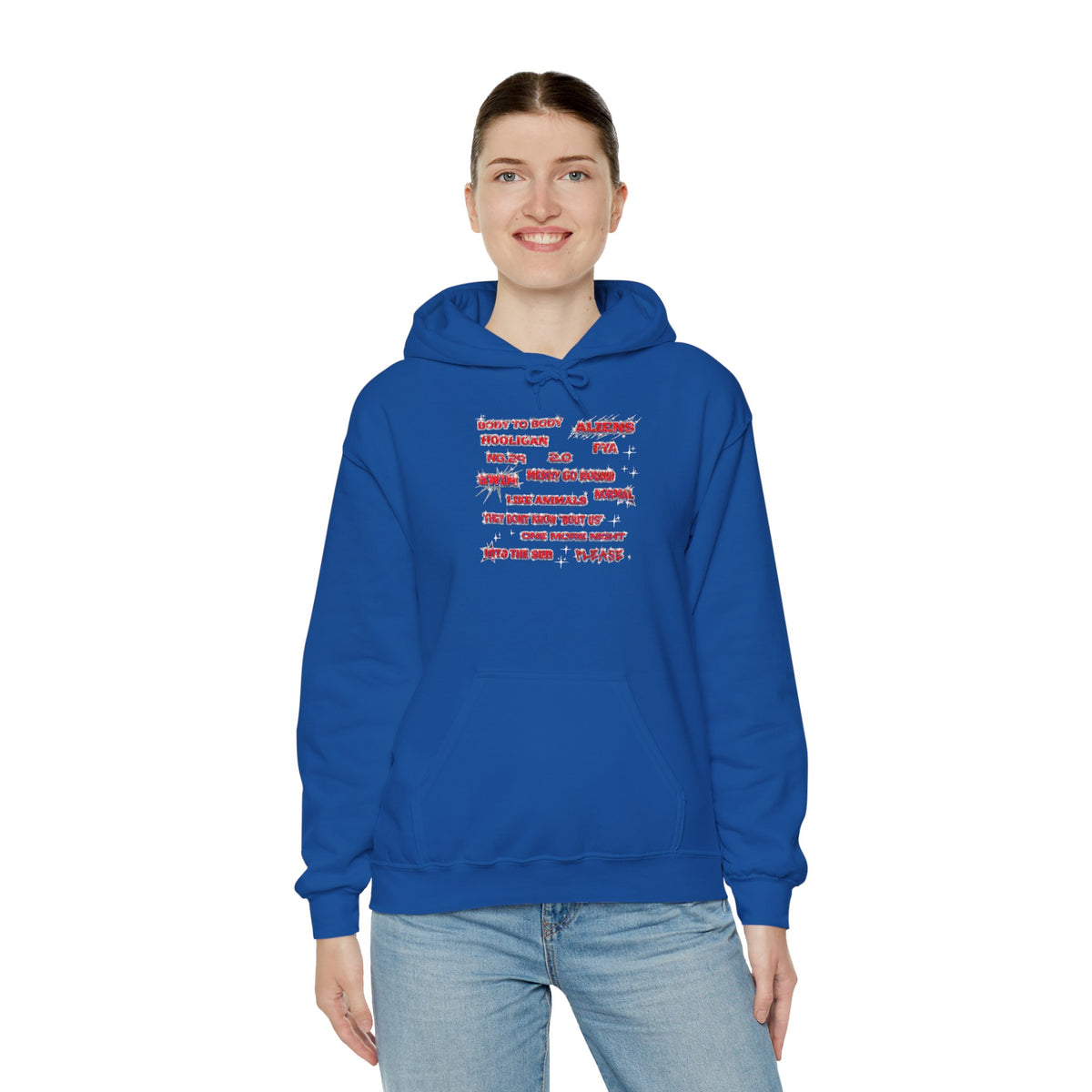 BTS Text Graphic Hoodie —  Red Script Sweatshirt