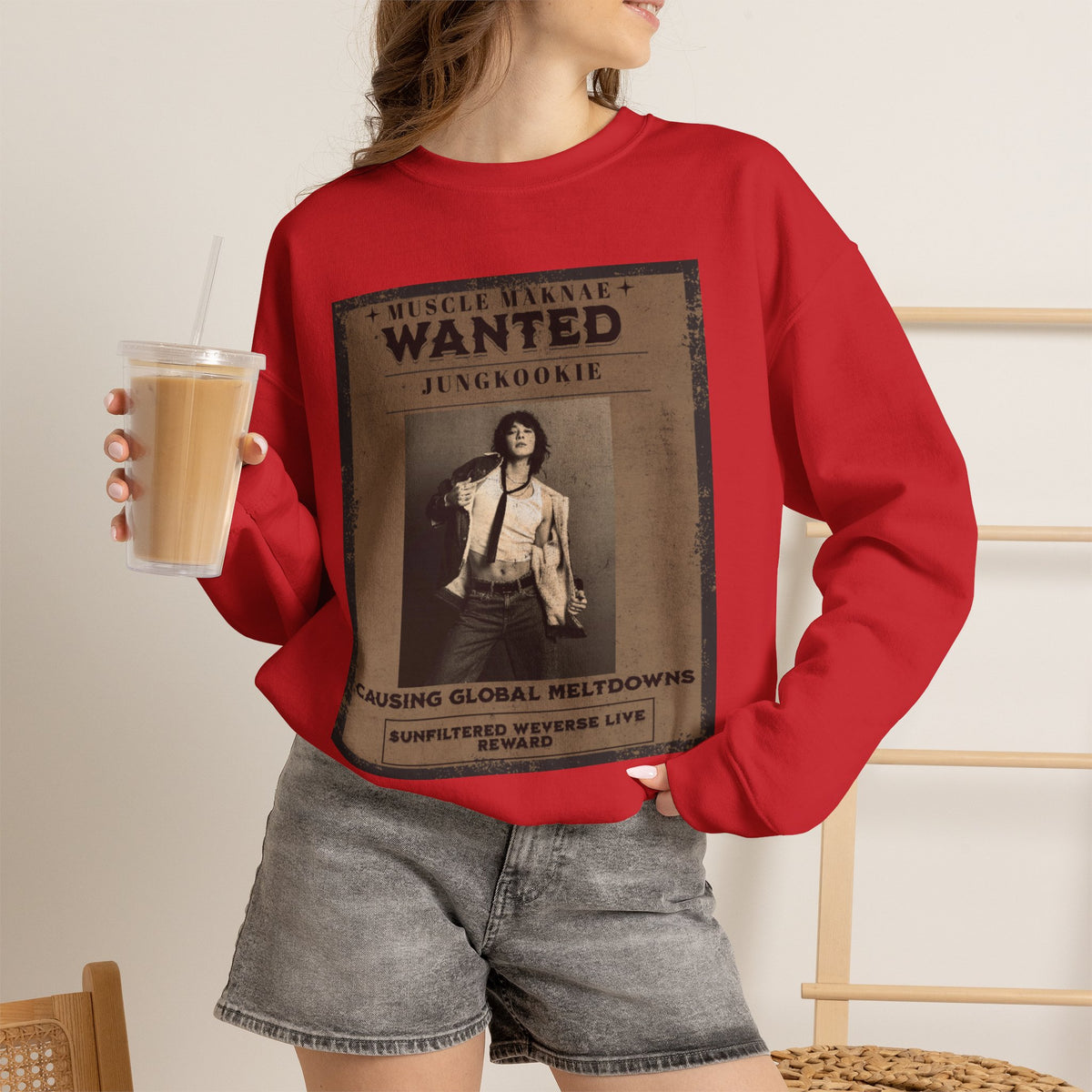 Wanted “Jungkook” Poster Crewneck Sweatshirt