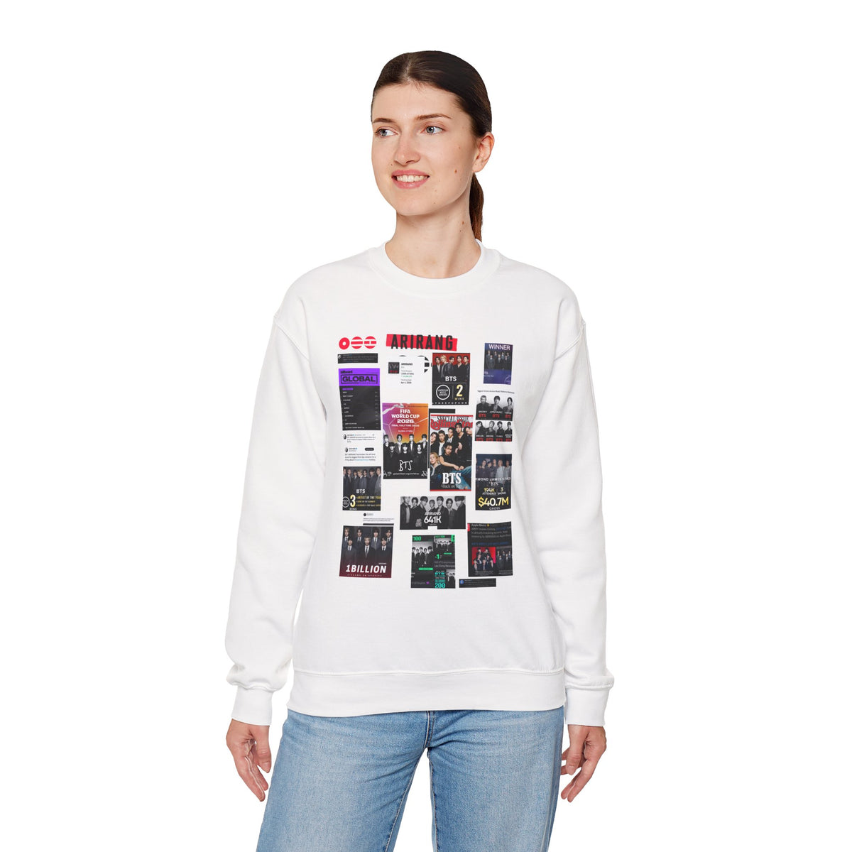 BTS Collage Graphic Crewneck Sweatshirt — Music Poster Design