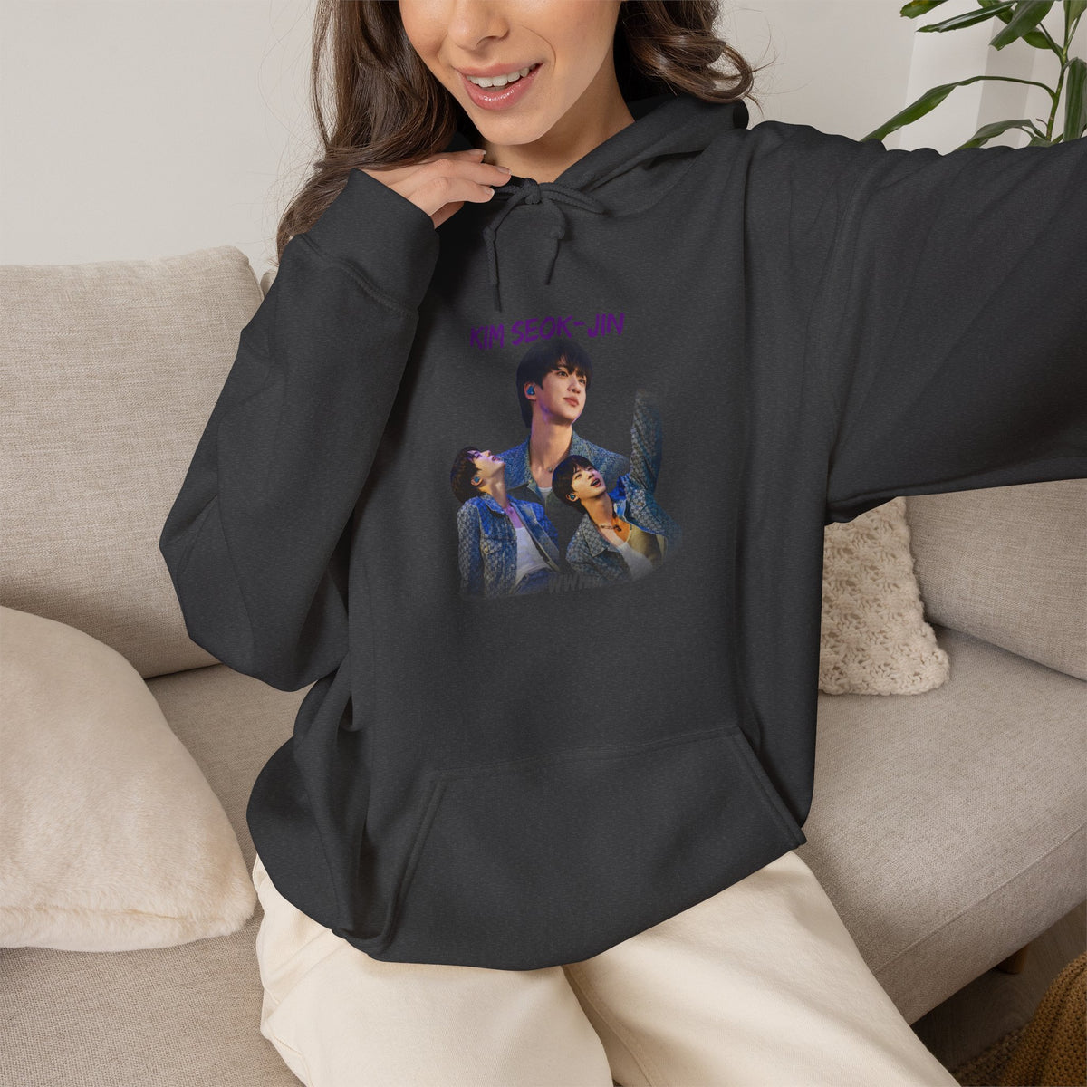 Kim Seok-jin (Jin) Photo Collage Hoodie — K-Pop Idol Fan Sweatshirt