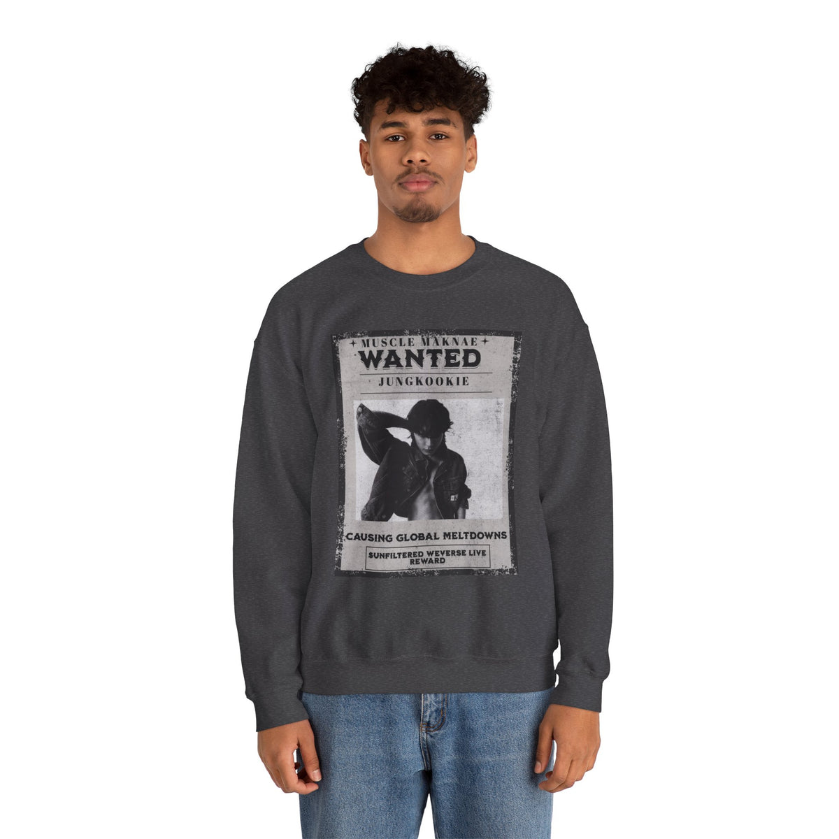 Wanted Poster Crewneck Sweatshirt — Vintage 'Wanted' Graphic Pullover