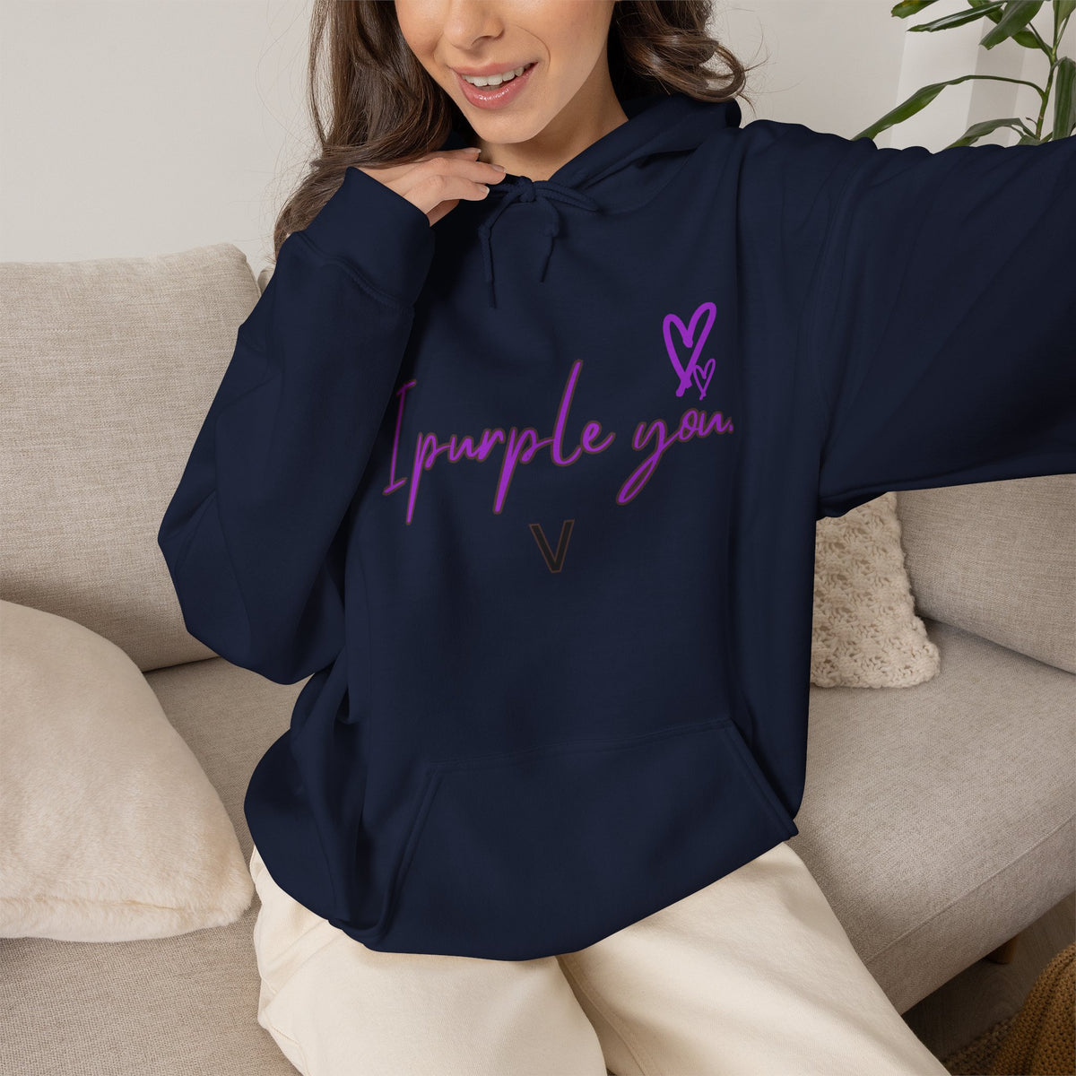 I Purple You Hoodie — K-Pop BTS Inspired Heart Script Sweatshirt