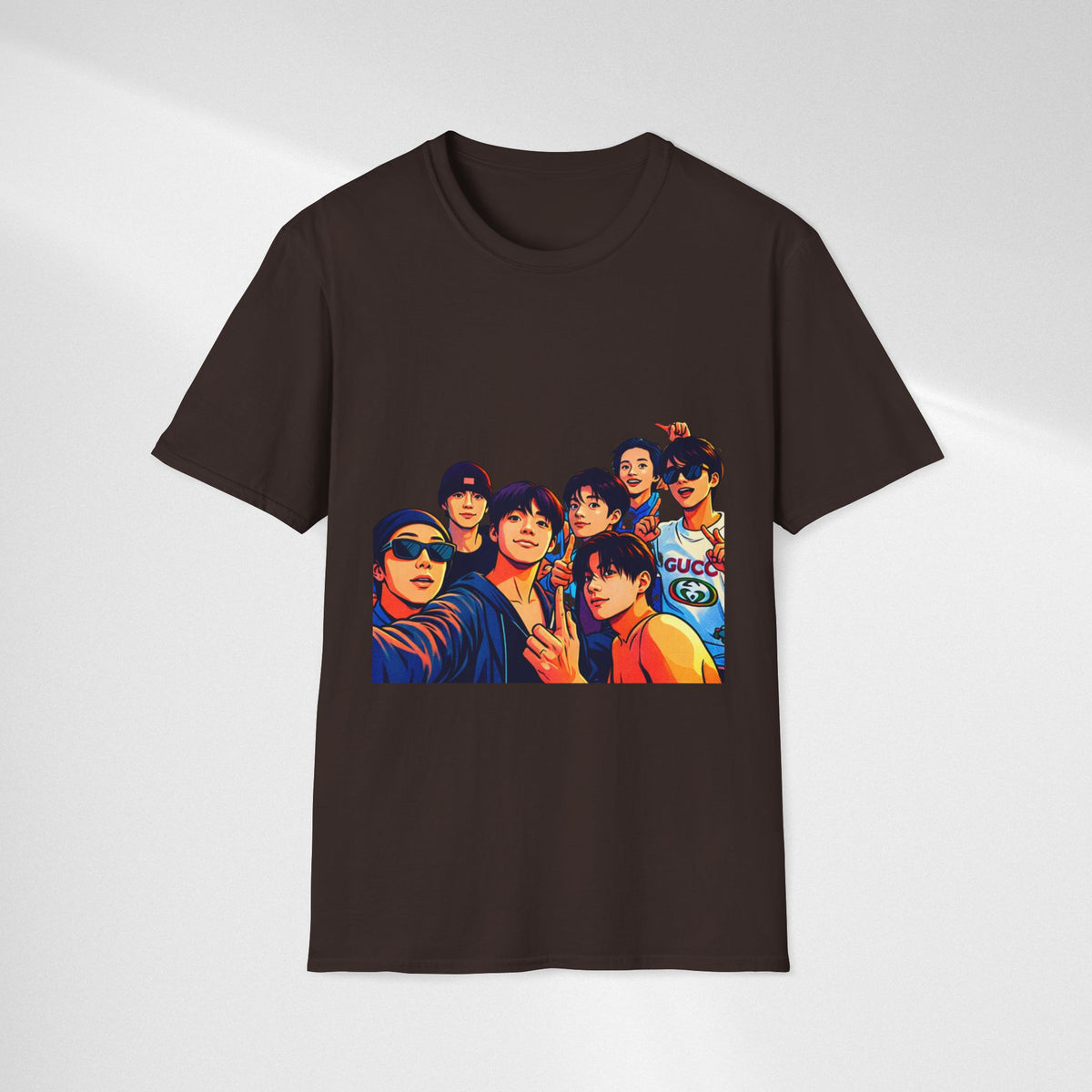 BTS K-Pop Group Photo T-Shirt — Colorful Band Portrait Tee