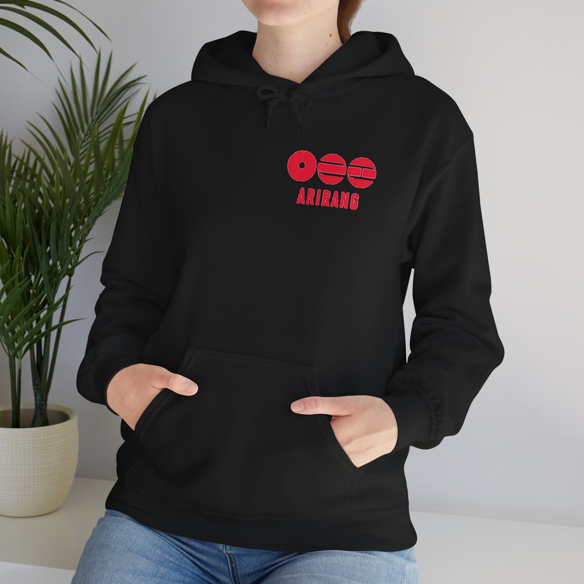 Arirang Logo Hoodie — Minimal BTS Inspired White Pullover