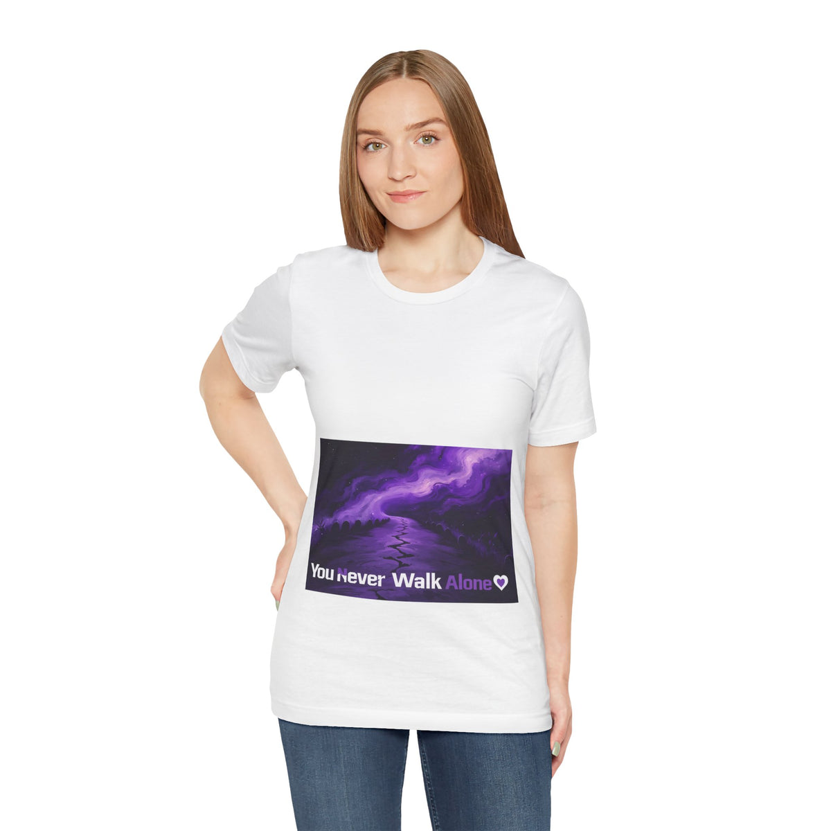 You Never Walk Alone Tee — Purple Nebula Graphic T-Shirt